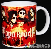 Papa Roach - 01 (Кухоль) ― купити футболку в Україні, замовити футболку поштою, ціни, опис, фото футболок, купити кухлі, бейсболки, весна, кружки, рюкзаки, гаманці, літо, бандани, шкіряні вироби, осінь, джинси, кросівки, куртки, шорти, шапки, батніки, шкарпетки, зима, білизна, майки, сорочки, сумки, молодіжні аксесуари, вуличний стиль кежуал стайл | Інтернет-магазин футболок та іншого молодіжного одягу - GRAFFITI STREET - GraffitiStreet.Com.Ua